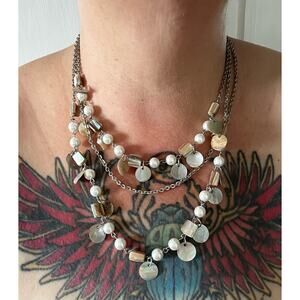 Three Strand Shell Beaded Necklace